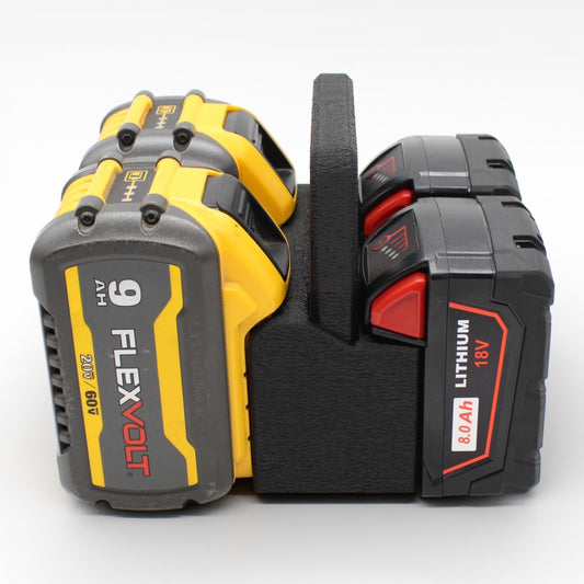 4 Slot Battery Caddy Carrying Holder Compatible w DeWalt 20V 60V & Milwaukee M181