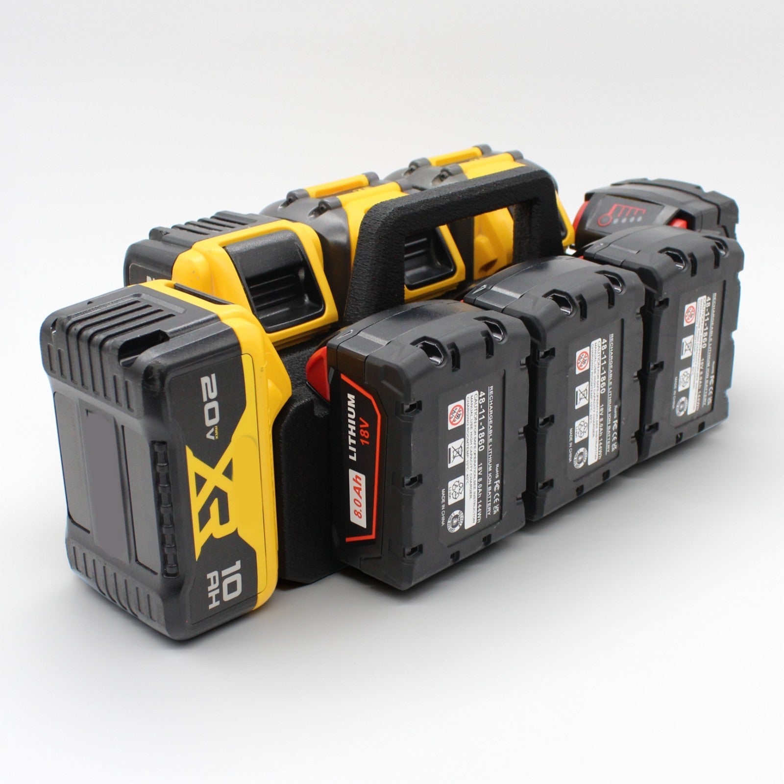 8 Slot Battery Caddy Carrying Holder Compatible w DeWalt 20V 60V & Milwaukee M180