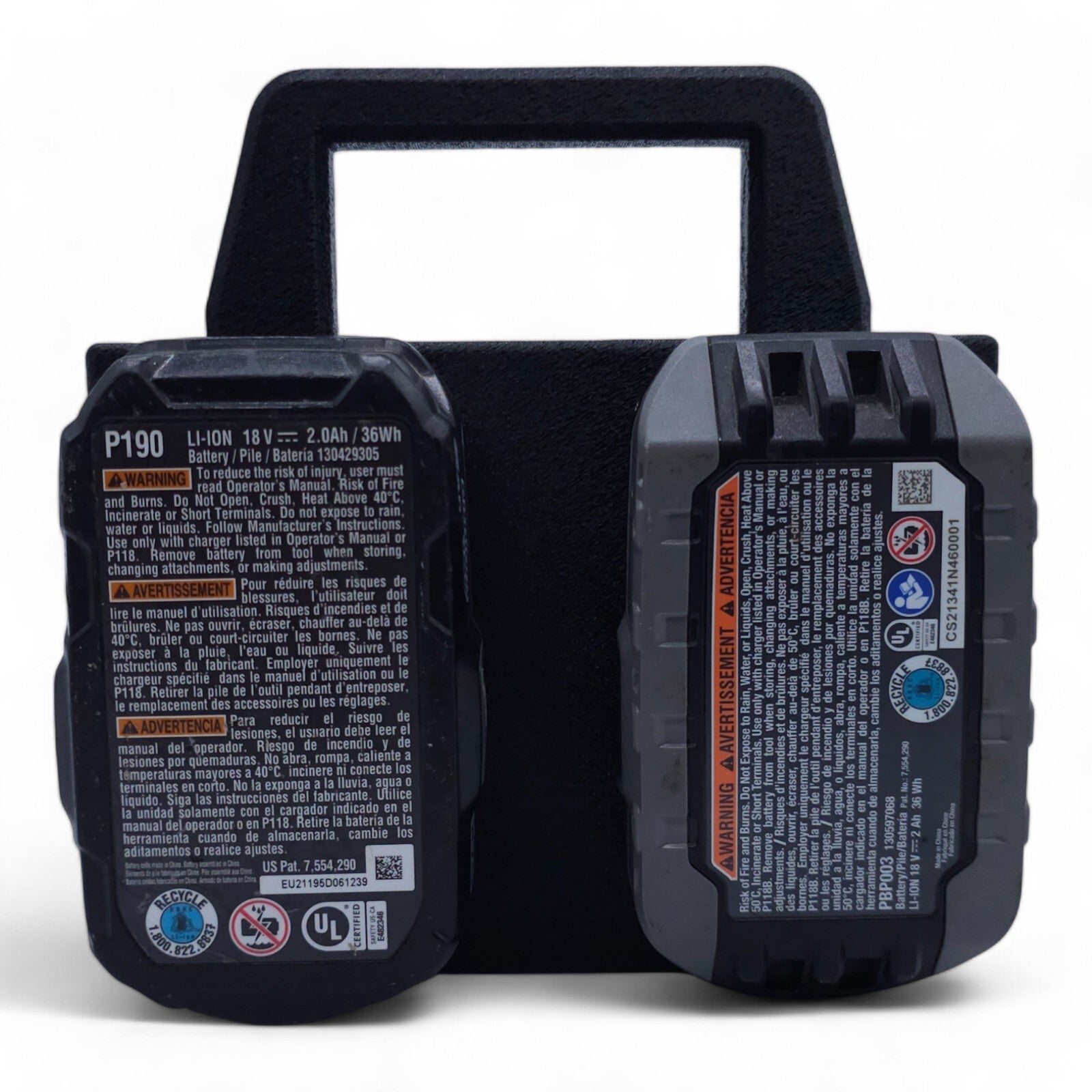 18V Battery Holder Caddy - 4 Slot Organizer Compatible with Ryobi One+5