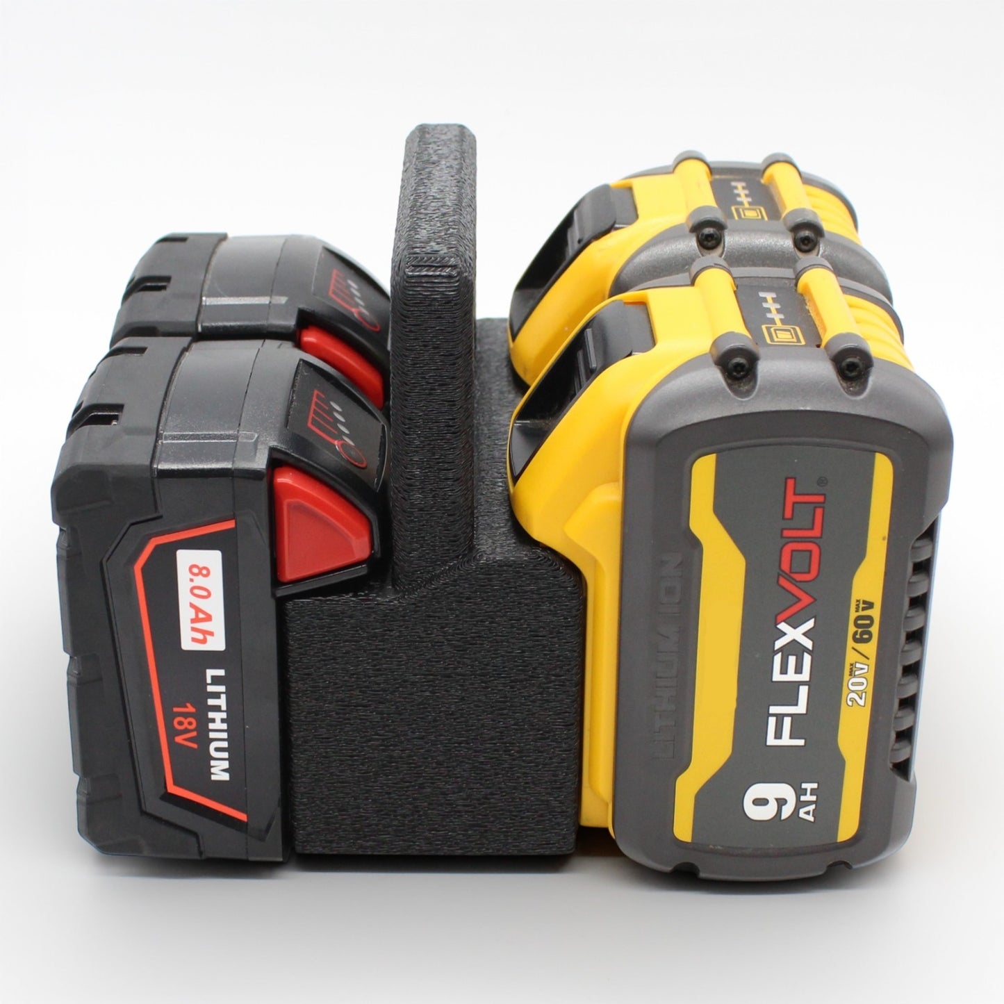 4 Slot Battery Caddy Carrying Holder Compatible w DeWalt 20V 60V & Milwaukee M185