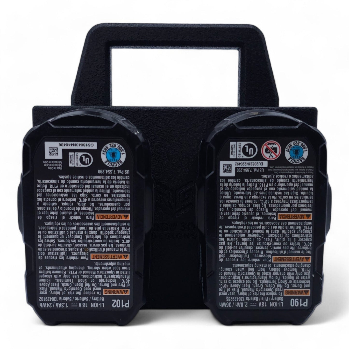 18V Battery Holder Caddy - 4 Slot Organizer Compatible with Ryobi One+1