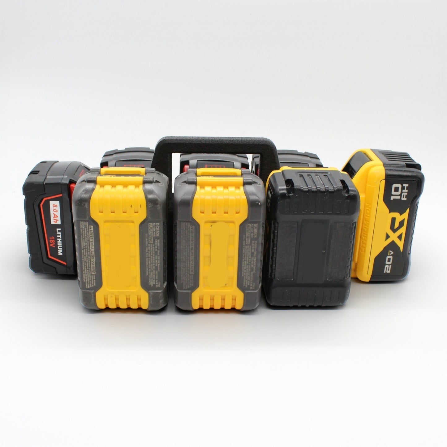 8 Slot Battery Caddy Carrying Holder Compatible w DeWalt 20V 60V & Milwaukee M185