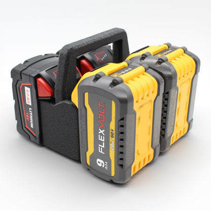 4 Slot Battery Caddy Carrying Holder Compatible w DeWalt 20V 60V & Milwaukee M186