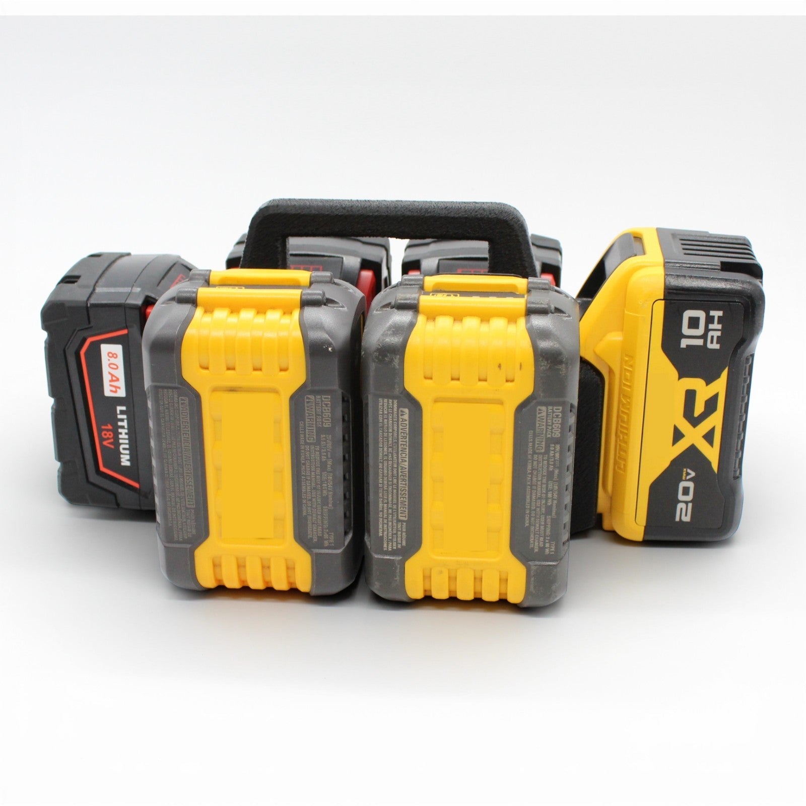 6 Slot Battery Caddy Carrying Holder Compatible w DeWalt 20V 60V & Milwaukee M185
