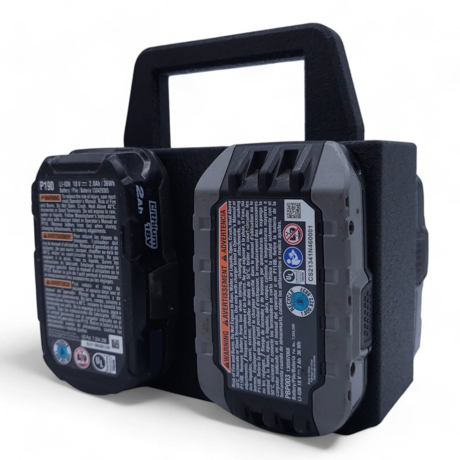 18V Battery Holder Caddy - 4 Slot Organizer Compatible with Ryobi One+6