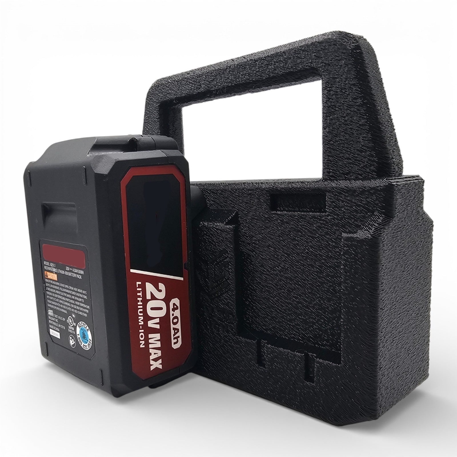 4-Slot Battery Caddy Holder Organizer Compatible with Hyper Tough HT 20V0