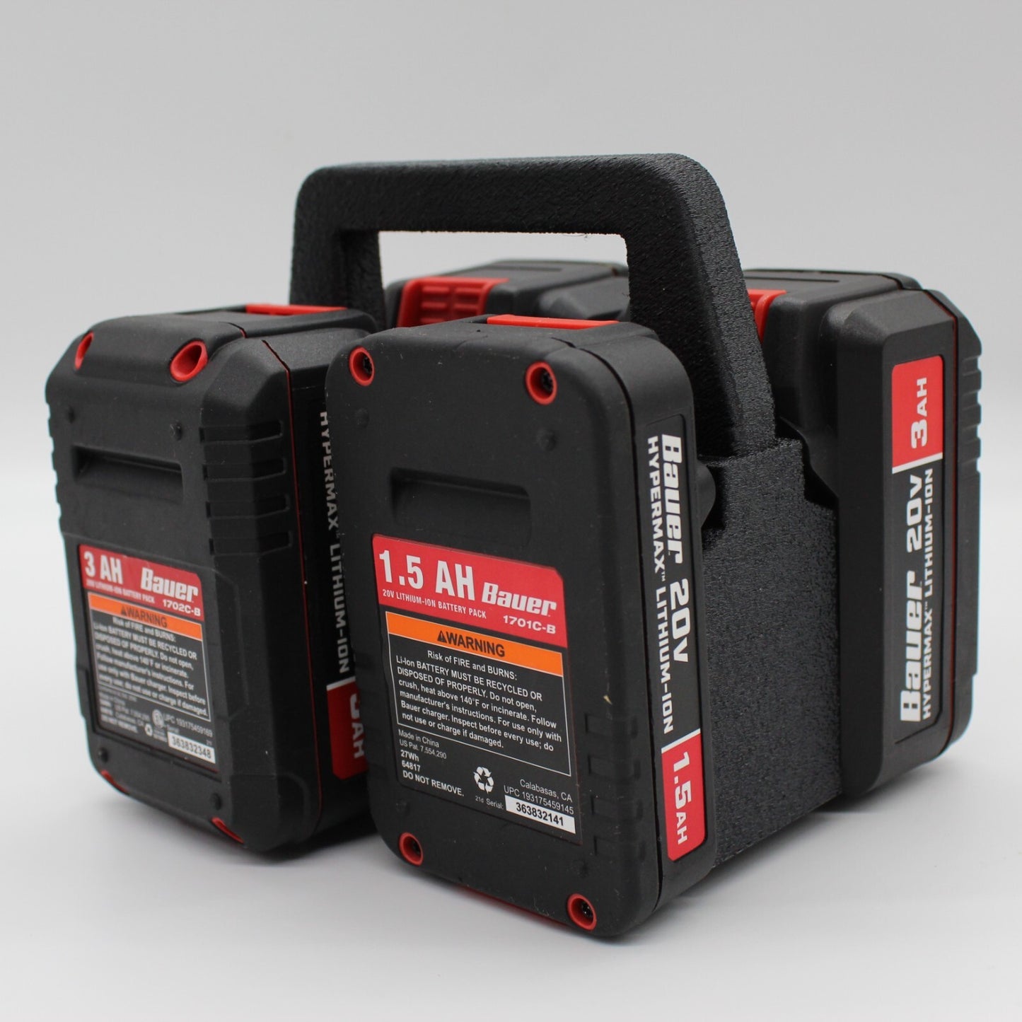 Bauer 20V  4 Slot Battery Caddy Carrying Case Battery Holder4