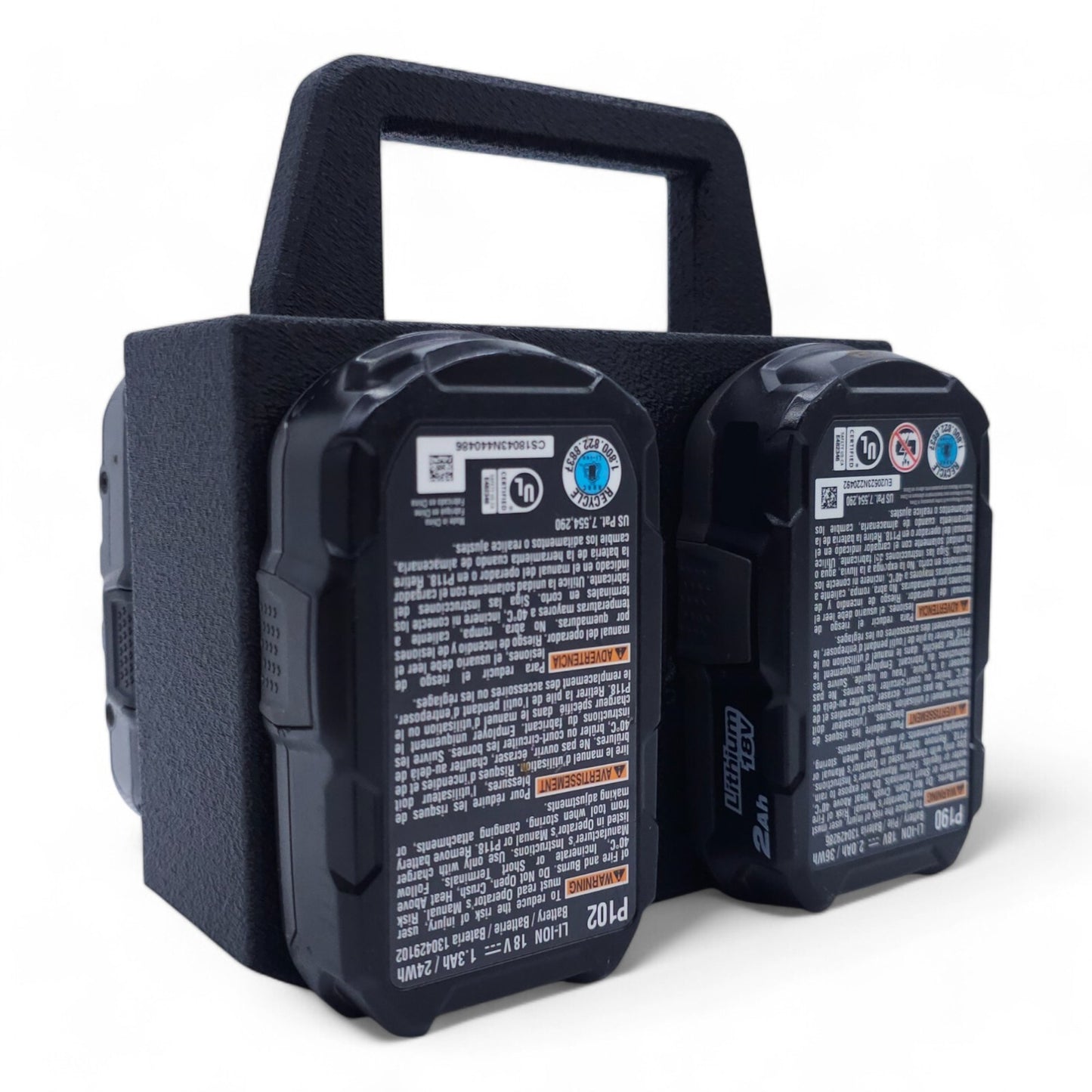 18V Battery Holder Caddy - 4 Slot Organizer Compatible with Ryobi One+0