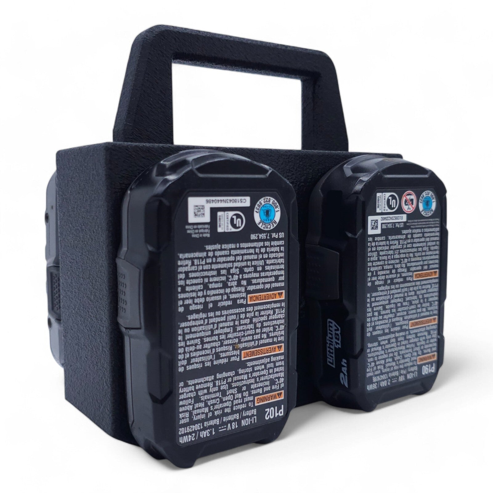 18V Battery Holder Caddy - 4 Slot Organizer Compatible with Ryobi One+0