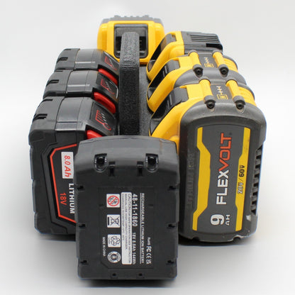 8 Slot Battery Caddy Carrying Holder Compatible w DeWalt 20V 60V & Milwaukee M183