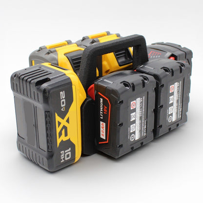 6 Slot Battery Caddy Carrying Holder Compatible w DeWalt 20V 60V & Milwaukee M180