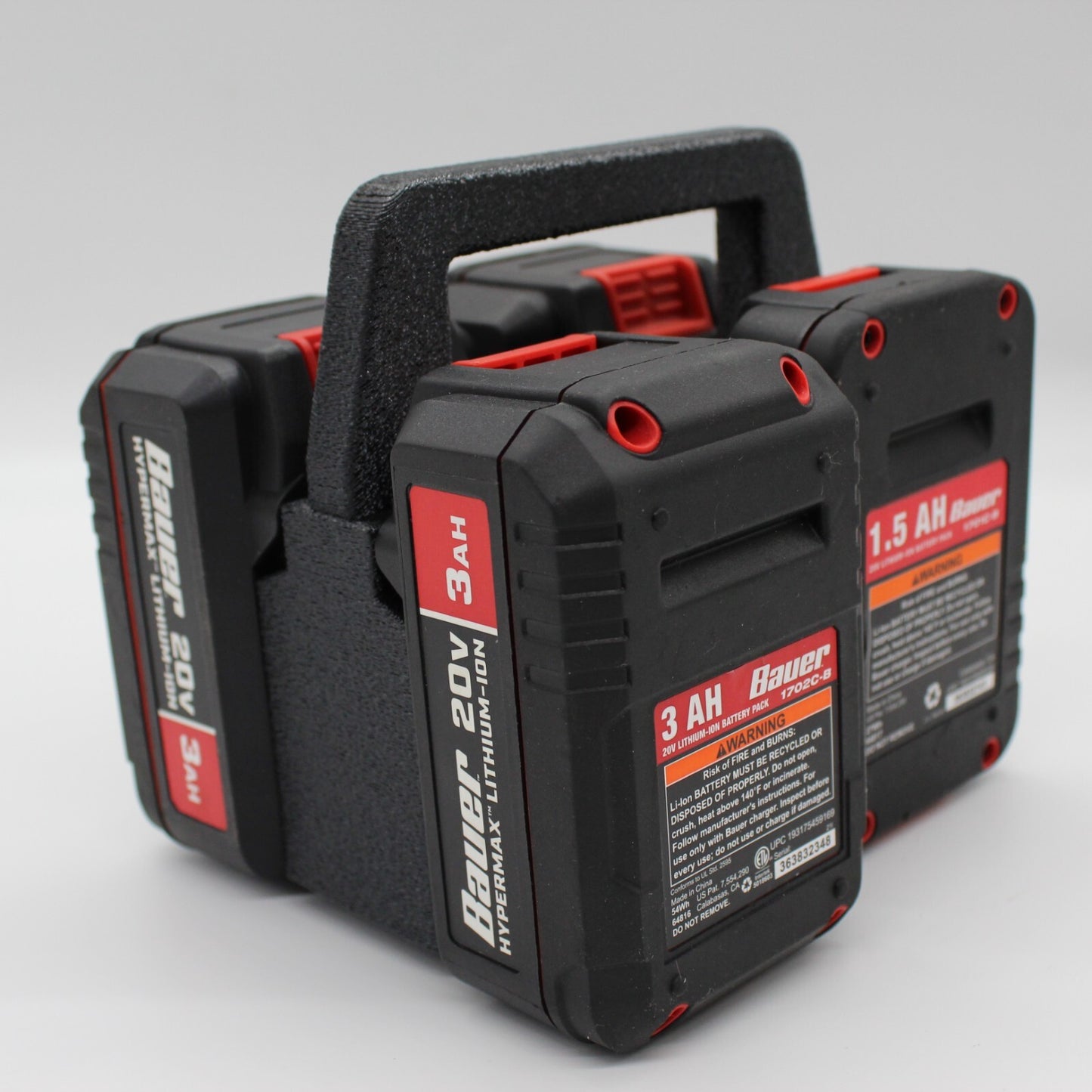 Bauer 20V  4 Slot Battery Caddy Carrying Case Battery Holder2