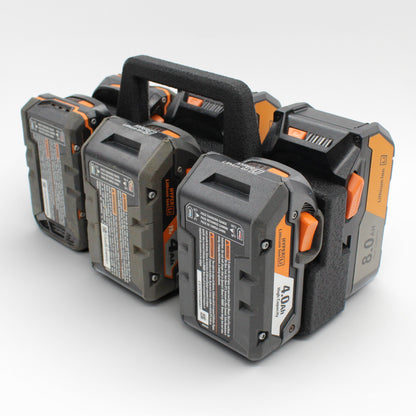 6-Slot Battery Caddy Holder Compatible with RIDGID 18V Batteries