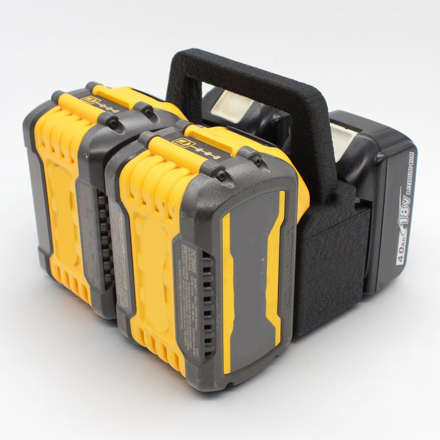 4 Slot Battery Caddy Carrying Holder Compatible w DeWalt 20V 60V & Makita 18V