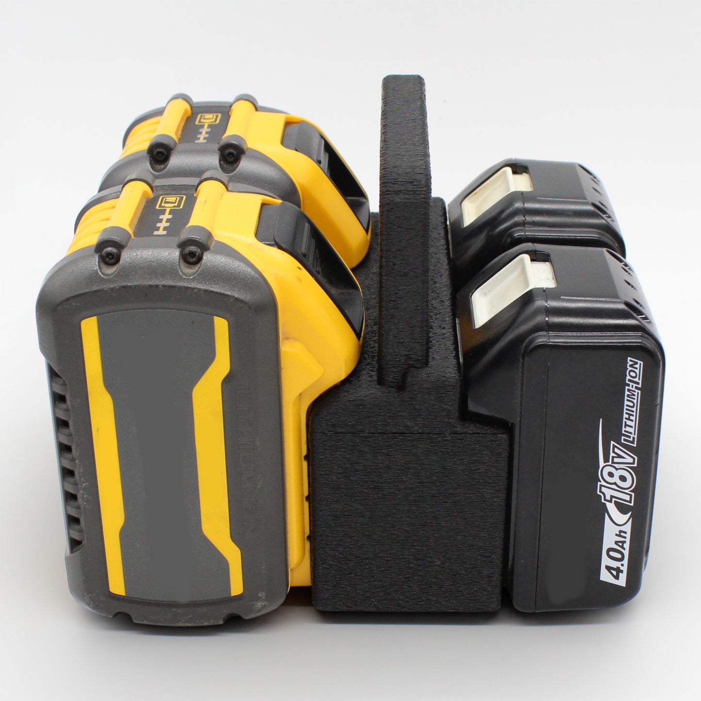 4 Slot Battery Caddy Carrying Holder Compatible w DeWalt 20V 60V & Makita 18V