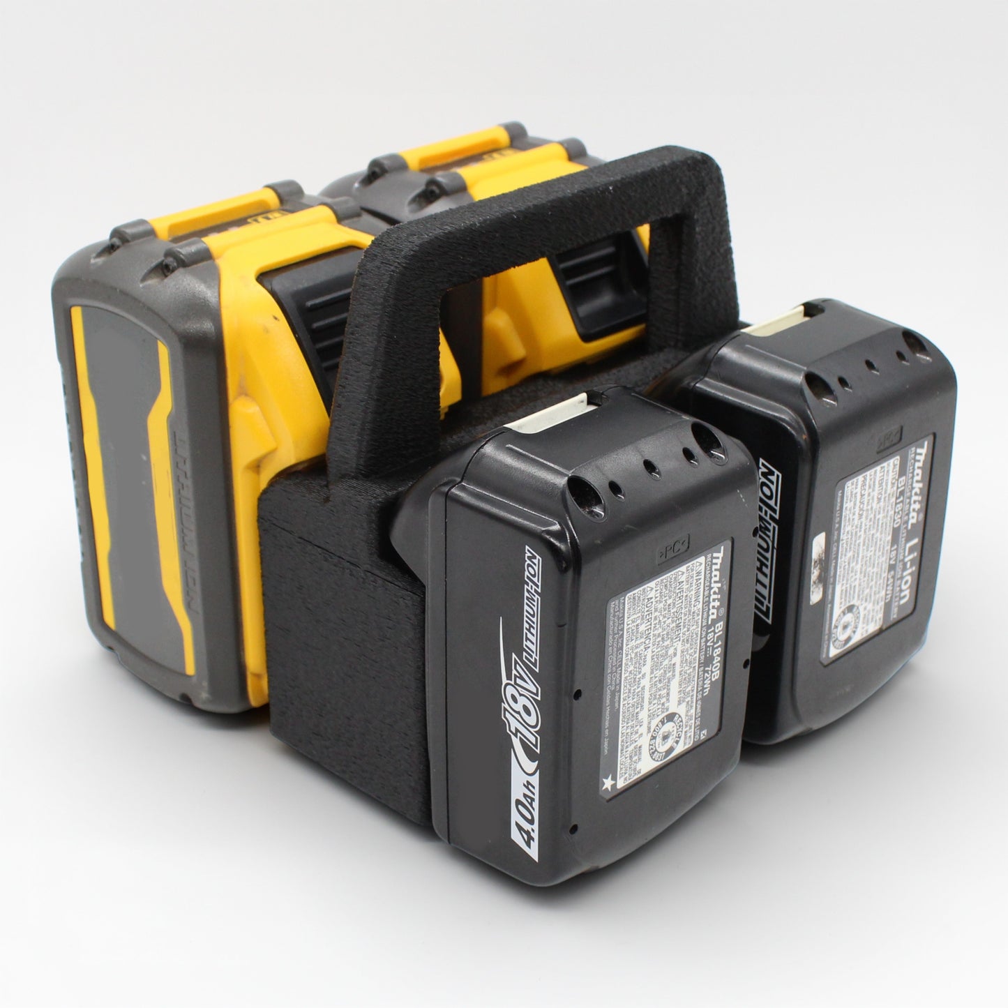 4 Slot Battery Caddy Carrying Holder Compatible w DeWalt 20V 60V & Makita 18V