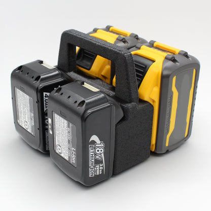 4 Slot Battery Caddy Carrying Holder Compatible w DeWalt 20V 60V & Makita 18V