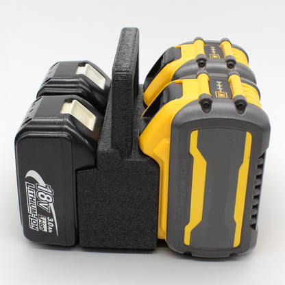 4 Slot Battery Caddy Carrying Holder Compatible w DeWalt 20V 60V & Makita 18V