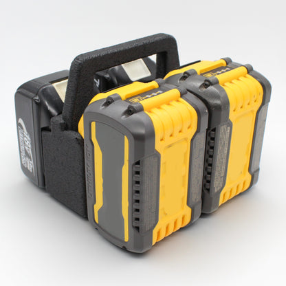4 Slot Battery Caddy Carrying Holder Compatible w DeWalt 20V 60V & Makita 18V
