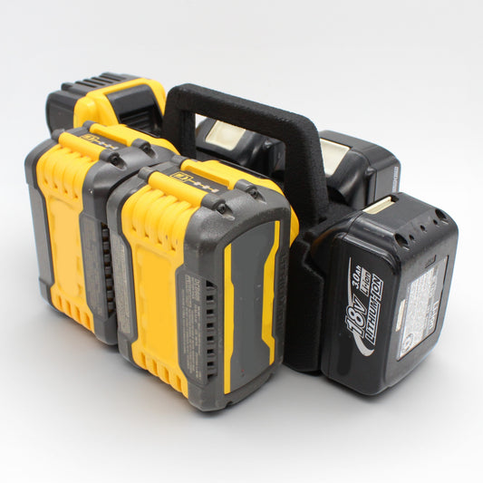 6 Slot Battery Caddy Carrying Holder Compatible w DeWalt 20V 60V & Makita 18V