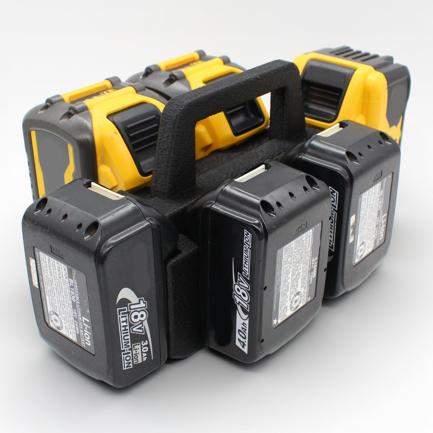 6 Slot Battery Caddy Carrying Holder Compatible w DeWalt 20V 60V & Makita 18V