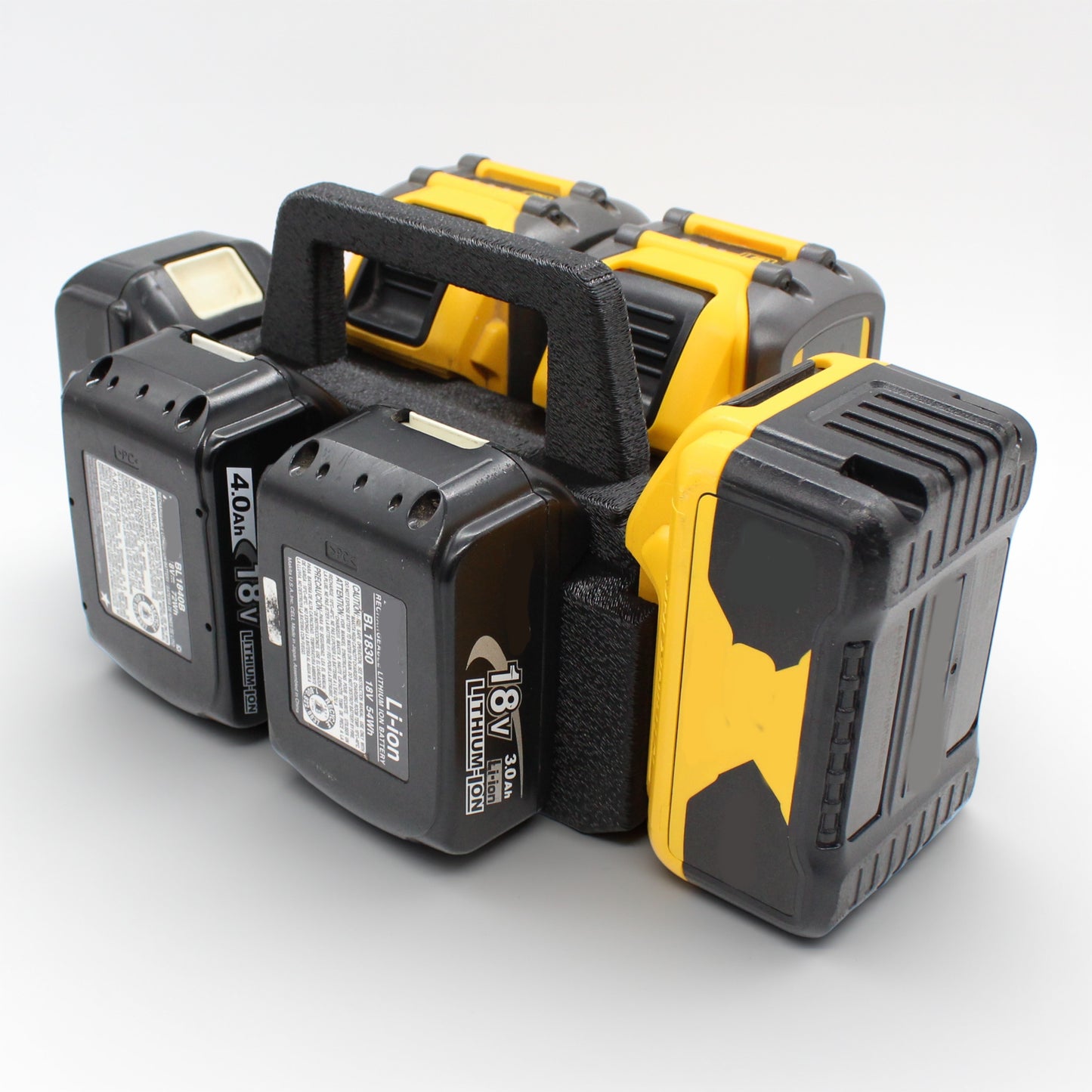 6 Slot Battery Caddy Carrying Holder Compatible w DeWalt 20V 60V & Makita 18V