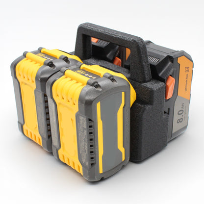 4 Slot Battery Caddy Carrying Holder Compatible w DeWalt 20V 60V & RIDGID 18V