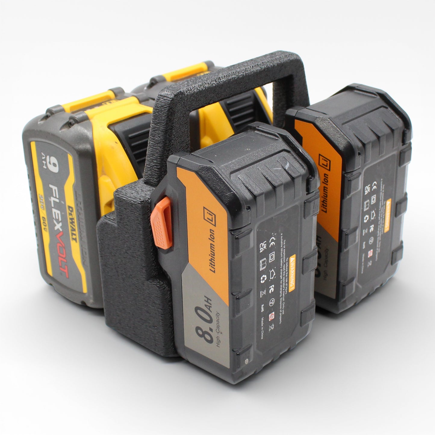 4 Slot Battery Caddy Carrying Holder Compatible w DeWalt 20V 60V & RIDGID 18V