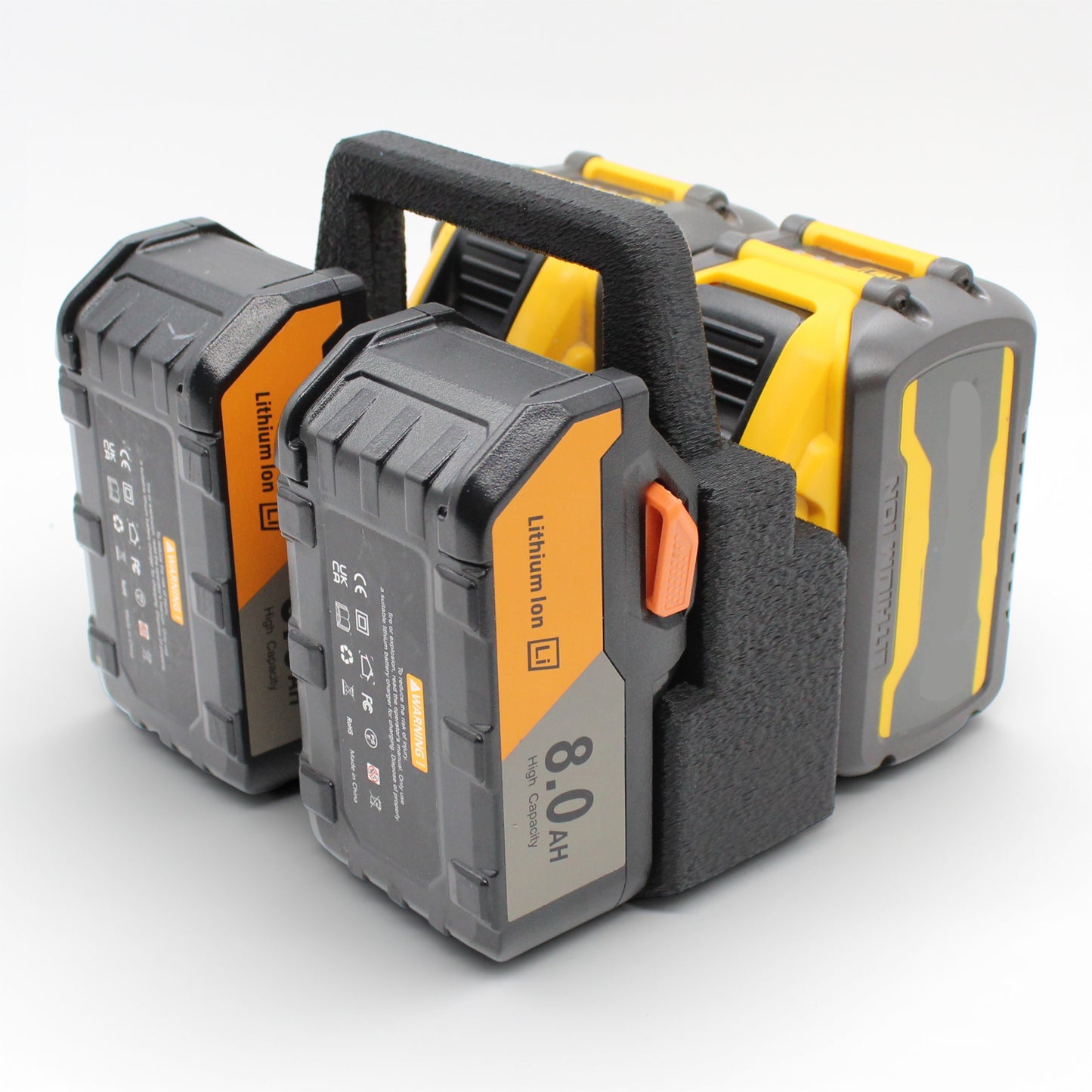 4 Slot Battery Caddy Carrying Holder Compatible w DeWalt 20V 60V & RIDGID 18V