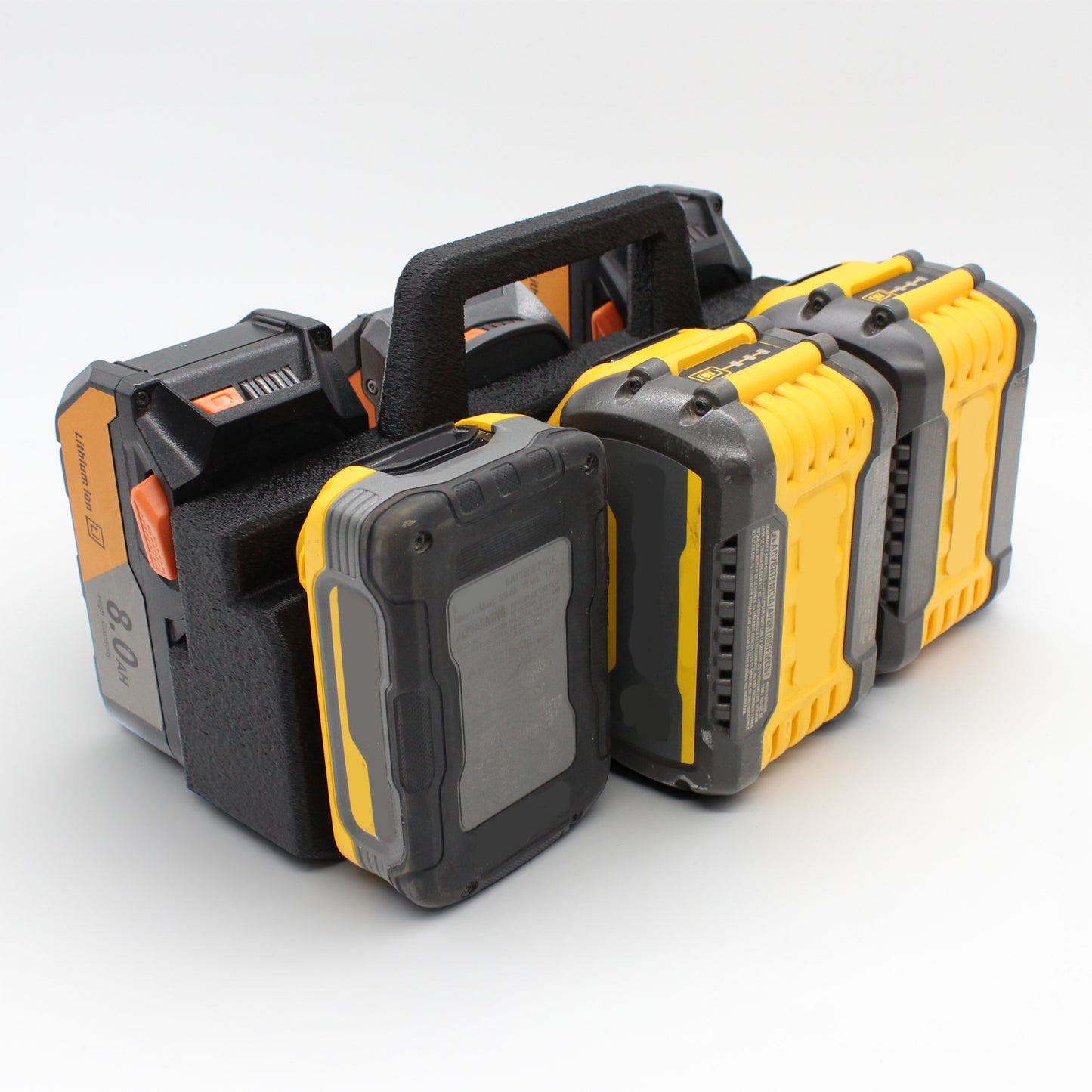 6 Slot Battery Caddy Carrying Holder Compatible w DeWalt 20V 60V & RIDGID 18V
