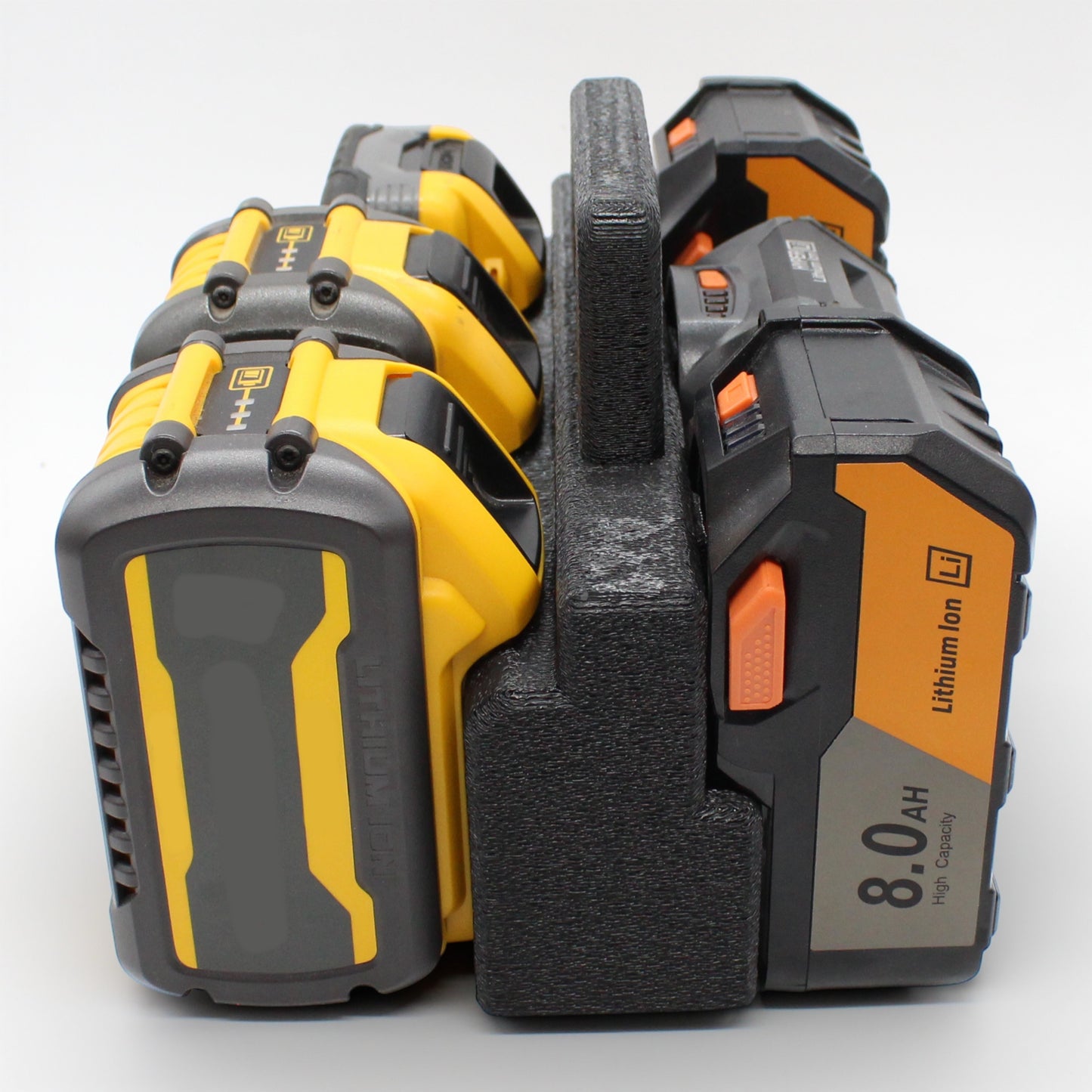 6 Slot Battery Caddy Carrying Holder Compatible w DeWalt 20V 60V & RIDGID 18V