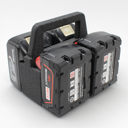 4 Slot Battery Caddy Carrying Holder Compatible w Milwaukee M18 & Makita 18V