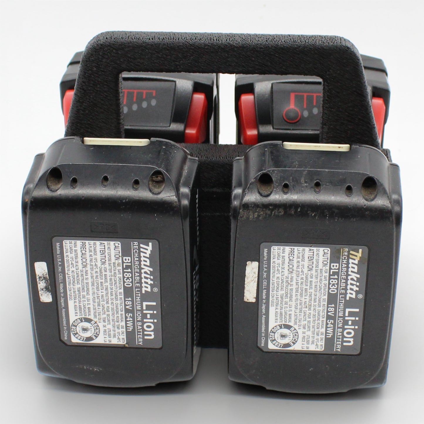 4 Slot Battery Caddy Carrying Holder Compatible w Milwaukee M18 & Makita 18V