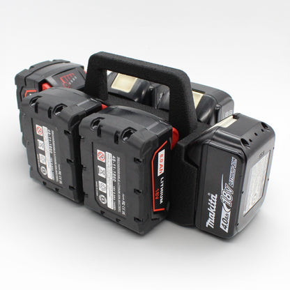 6 Slot Battery Caddy Carrying Holder Compatible w Milwaukee M18 & Makita 18V