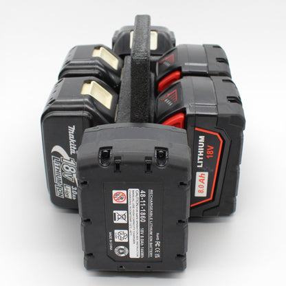 6 Slot Battery Caddy Carrying Holder Compatible w Milwaukee M18 & Makita 18V