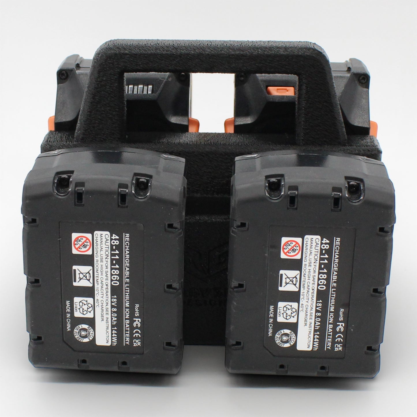 4 Slot Battery Caddy Carrying Holder Compatible w Milwaukee M18 & RIDGID 18V