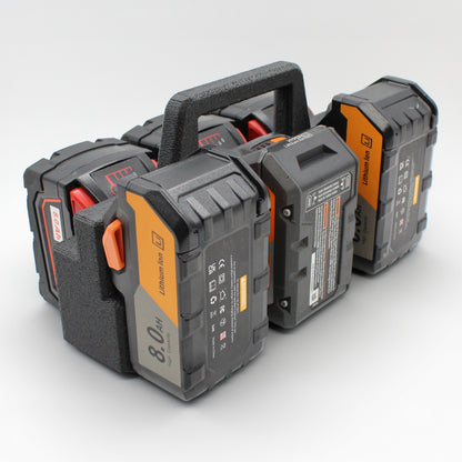 6 Slot Battery Caddy Carrying Holder Compatible w Milwaukee M18 & RIDGID 18V