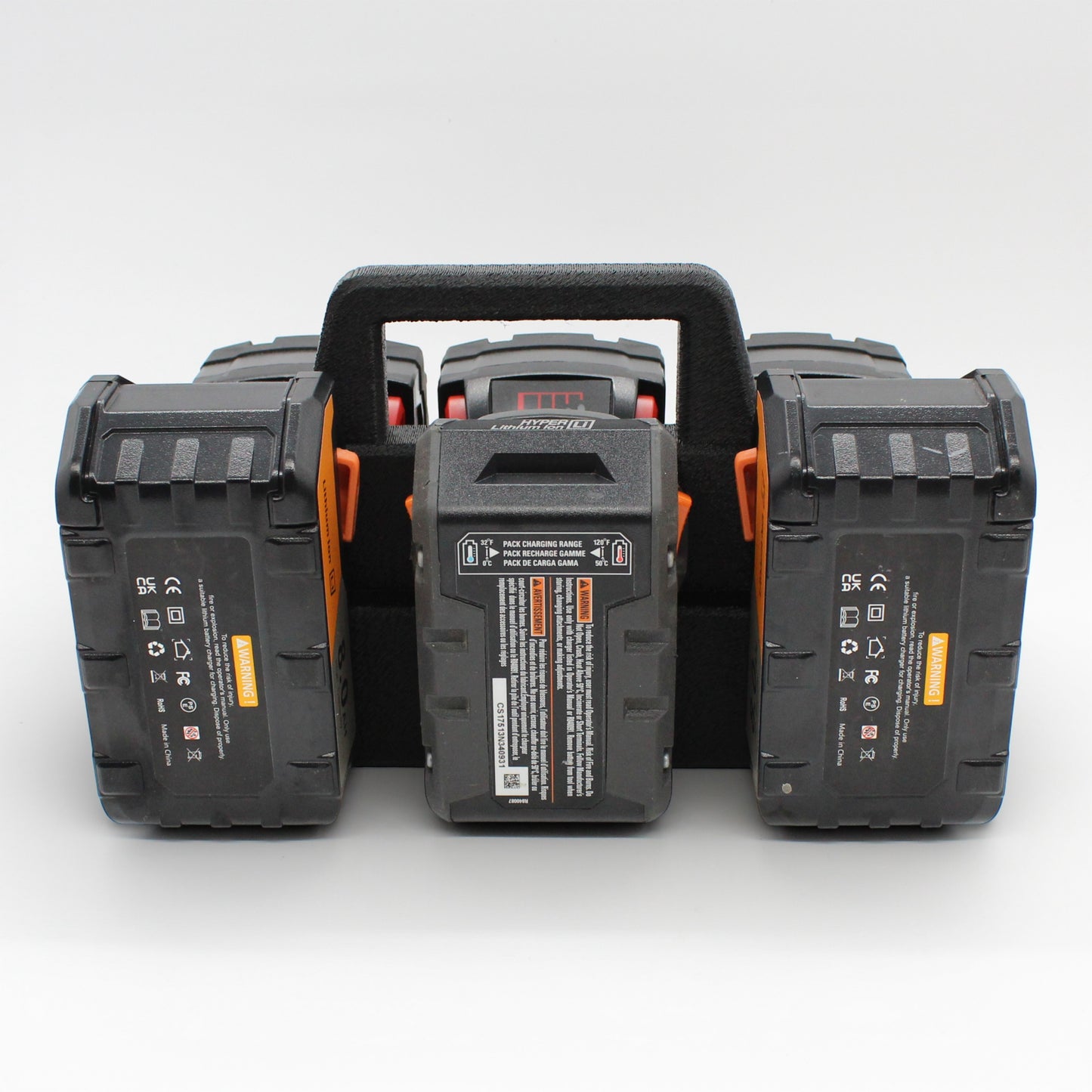 6 Slot Battery Caddy Carrying Holder Compatible w Milwaukee M18 & RIDGID 18V