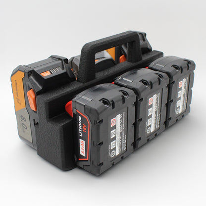 6 Slot Battery Caddy Carrying Holder Compatible w Milwaukee M18 & RIDGID 18V